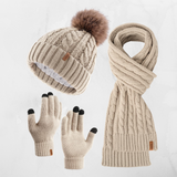 Elegantní zimní set: klobouk, šála a rukavice